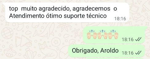 Depoimento via WhatsApp de Aroldo
